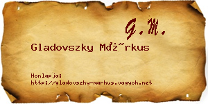 Gladovszky Márkus névjegykártya